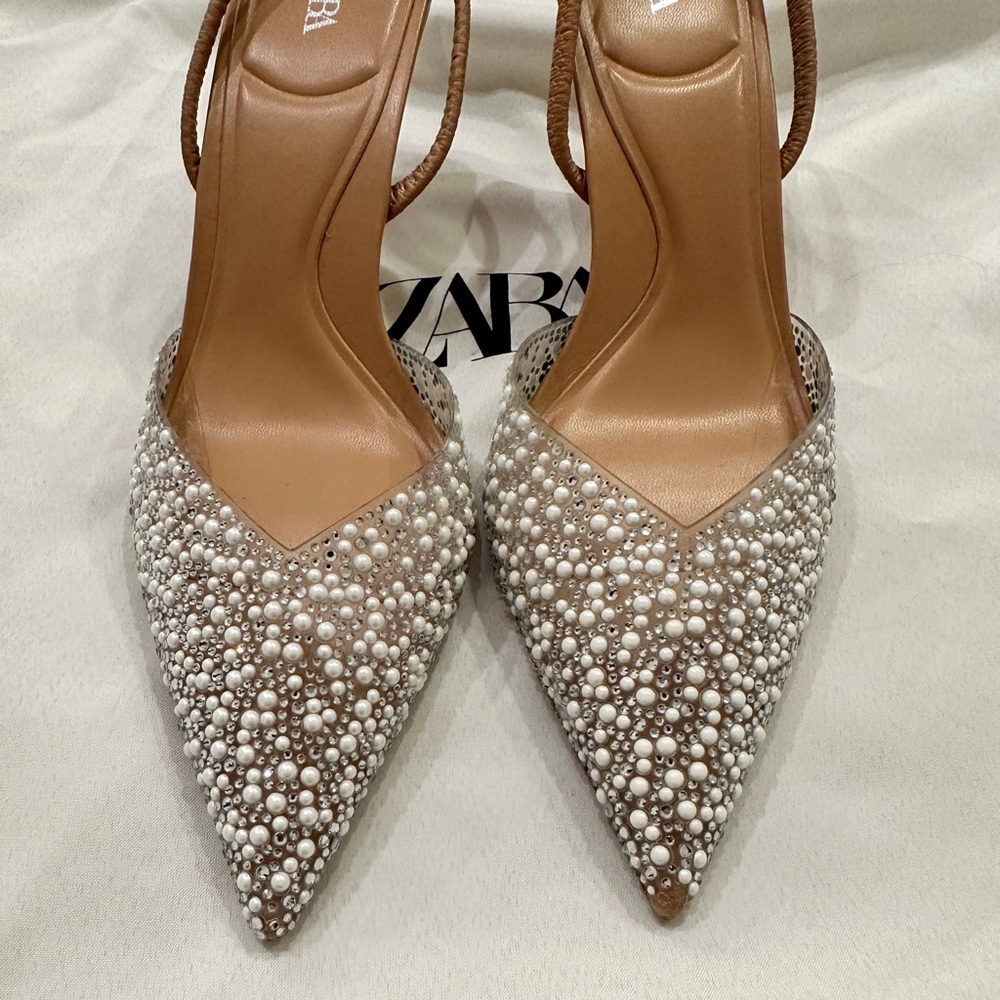 Zara Pearl and Sparkle Heels - Picture 2 of 7